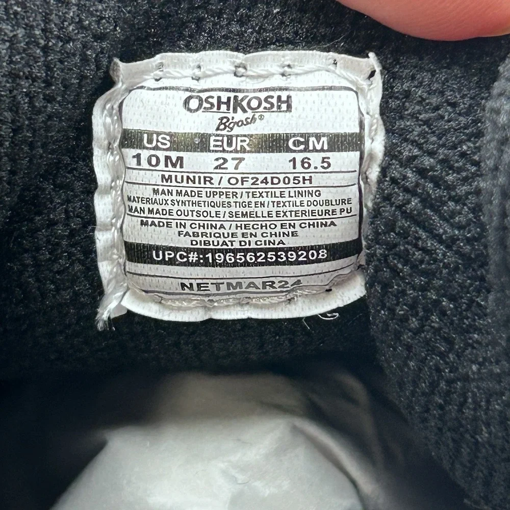 OshKosh‎ B'gosh Munir Toddler Boys Slip-on High Top Sneakers Size 10 Black-Tan